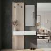 Έπιπλο εισόδου Elois με καθρέπτη λευκό - sepet oak 96,6x26,8x195,5εκ.