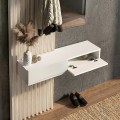 Έπιπλο εισόδου Elois με καθρέπτη λευκό - sepet oak 96,6x26,8x195,5εκ.