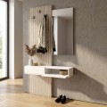 Έπιπλο εισόδου Elois με καθρέπτη λευκό - sepet oak 96,6x26,8x195,5εκ.