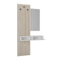 Έπιπλο εισόδου Elois με καθρέπτη λευκό - sepet oak 96,6x26,8x195,5εκ.