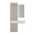 Έπιπλο εισόδου Elois με καθρέπτη λευκό - sepet oak 96,6x26,8x195,5εκ.