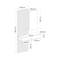 Έπιπλο εισόδου Elois με καθρέπτη λευκό - sepet oak 96,6x26,8x195,5εκ.