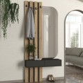 Έπιπλο εισόδου Reyas χρώμα ανθρακί - sepet oak 90x27x205,6εκ.