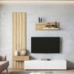 Σύνθεση τηλεόρασης Rosaline χρώμα λευκό - sepet oak 183x31,3x196,9εκ.