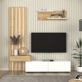 Σύνθεση τηλεόρασης Rosaline χρώμα λευκό - sepet oak 183x31,3x196,9εκ.