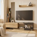 Σύνθεση τηλεόρασης Vermont χρώμα ανθρακί - sepet oak 180x40x193,8εκ.