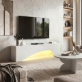 Έπιπλο τηλεόρασης Mara με LED χρώμα λευκό 150x31,4x40εκ.