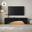Έπιπλο τηλεόρασης Mara με LED χρώμα sencron black 150x31,4x40εκ.