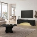 Έπιπλο τηλεόρασης Mara με LED χρώμα sencron black 150x31,4x40εκ.