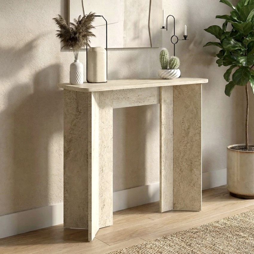 Κονσόλα Mara χρώμα travertine 90x29,6x91,8εκ.