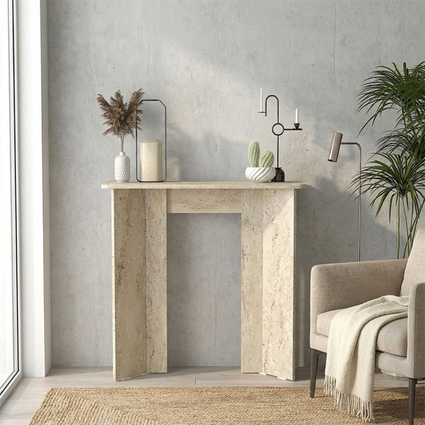 Κονσόλα Mara χρώμα travertine 90x29,6x91,8εκ.