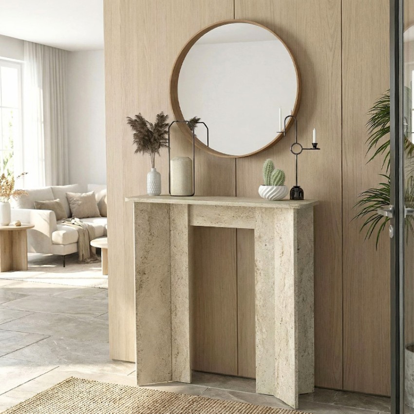 Κονσόλα Mara χρώμα travertine 90x29,6x91,8εκ.