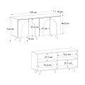 Μπουφές Bono Λευκό - Sepet Oak 150x45x74,6 εκ.