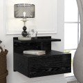 Κομοδίνο επιτοίχιο Mislina χρώμα sencron black 40x33,2x32εκ.