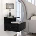 Κομοδίνο επιτοίχιο Mislina χρώμα sencron black 40x33,2x32εκ.