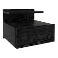 Κομοδίνο επιτοίχιο Mislina χρώμα sencron black 40x33,2x32εκ.