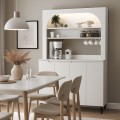 Έπιπλο Κουζίνας Melinta 4 Λευκό με LED 120x40x181,8εκ. | Μεγάλο Ντουλάπι Κουζίνας