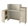Γραφείο υποδοχής - reception Dayana με LED χρώμα travertine - sandstone 150x85,2x120εκ.