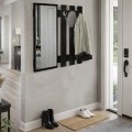 Κρεμάστρα τοίχου με καθρέπτη Folin χρώμα sencron black 90x4x90εκ.