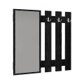Κρεμάστρα τοίχου με καθρέπτη Folin χρώμα sencron black 90x4x90εκ.