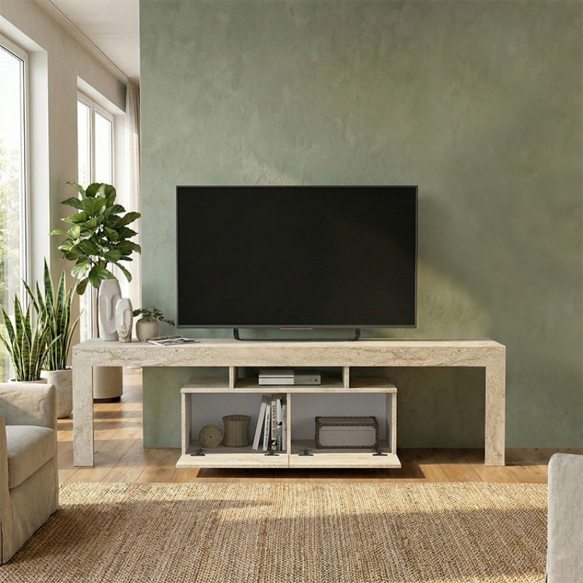 Έπιπλο Τηλεόρασης Woodra Travertine 180x31,3x50,2εκ. 