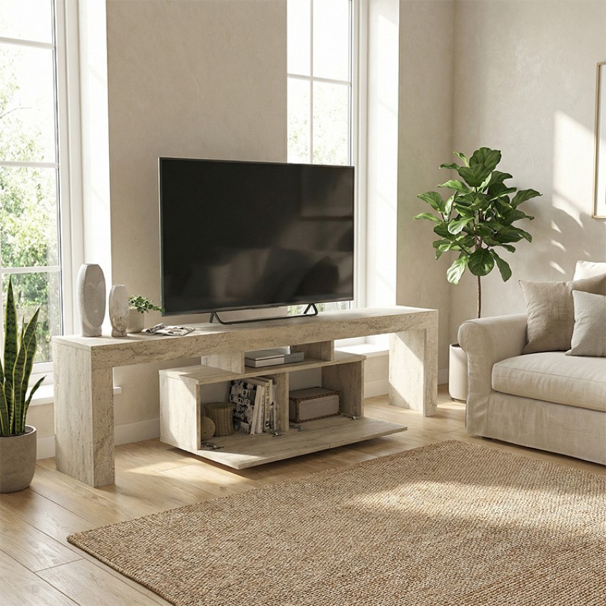 Έπιπλο Τηλεόρασης Woodra Travertine 180x31,3x50,2εκ. 