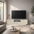 Έπιπλο Τηλεόρασης Lumbera Travertine 160x29,5x42εκ. | Μοντέρνο Έπιπλο TV Σαλονιού