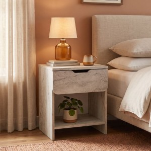 Κομοδίνο Mida χρώμα travertine 45x40x52εκ.
