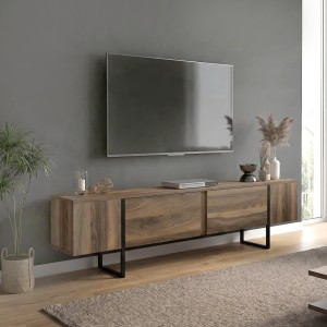 Έπιπλο τηλεόρασης Orontes χρώμα καρυδί 180x29,6x50εκ.