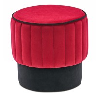Σκαμπώ Rose βελούδινο χρώμα κόκκινο 40x40x40εκ.