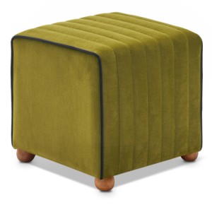 Σκαμπώ Mona βελούδινο χρώμα πράσινο 40x40x40εκ.