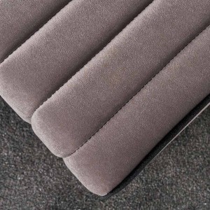 Σκαμπώ Mona βελούδινο χρώμα γκρι 40x40x40εκ.