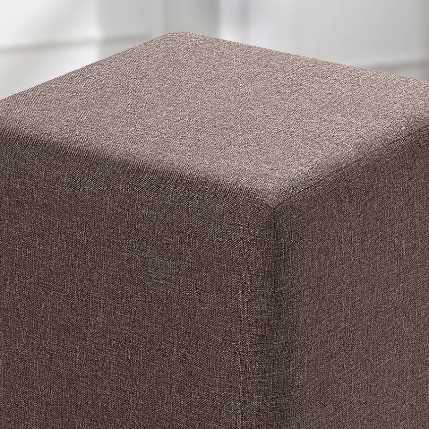 Σκαμπώ Kare υφασμάτινο χρώμα καφέ 40x40x40εκ.