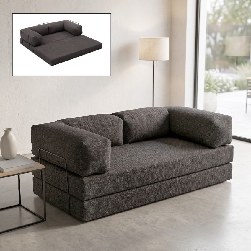Καναπές-Κρεβάτι Comfort Τριθέσιος Chenille Ανθρακί 190x95x75 εκ.