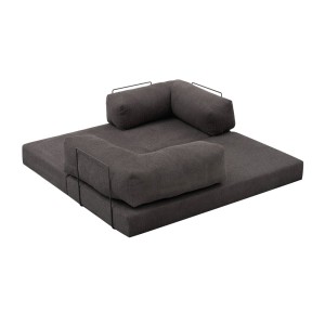 Καναπές-Κρεβάτι Comfort Τριθέσιος Chenille Ανθρακί 190x95x75 εκ.