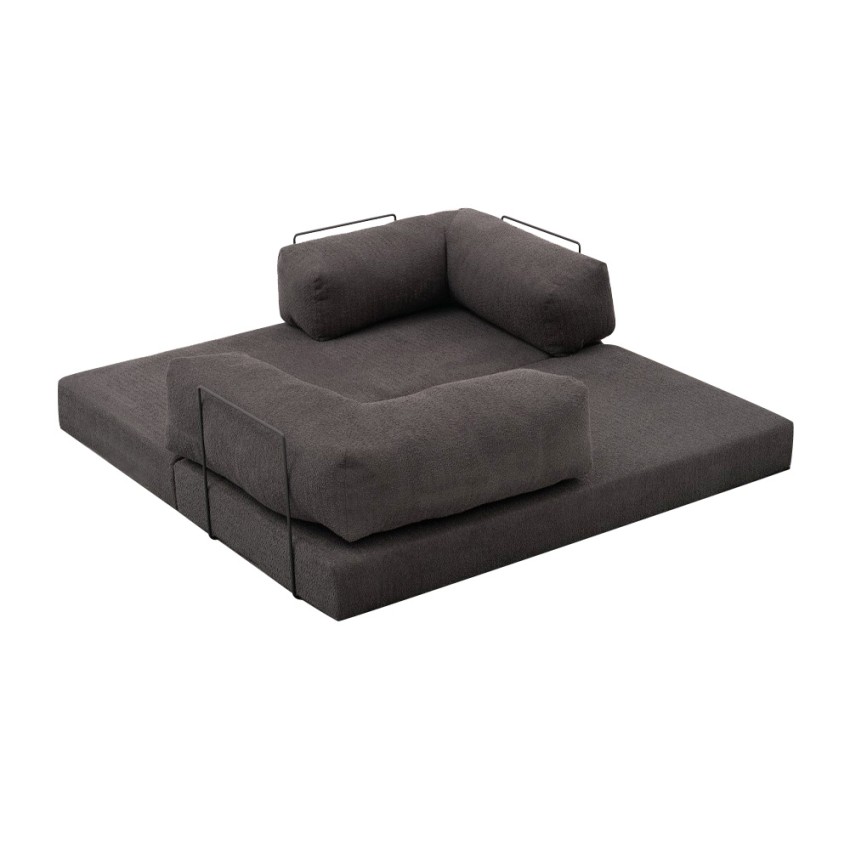 Καναπές-Κρεβάτι Comfort Τριθέσιος Chenille Ανθρακί 190x95x75 εκ.