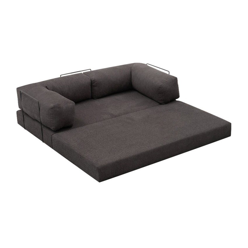 Καναπές-Κρεβάτι Comfort Τριθέσιος Chenille Ανθρακί 190x95x75 εκ.
