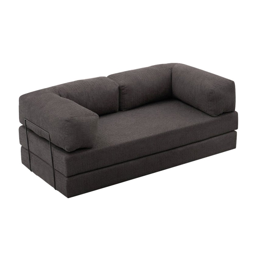 Καναπές-Κρεβάτι Comfort Τριθέσιος Chenille Ανθρακί 190x95x75 εκ.