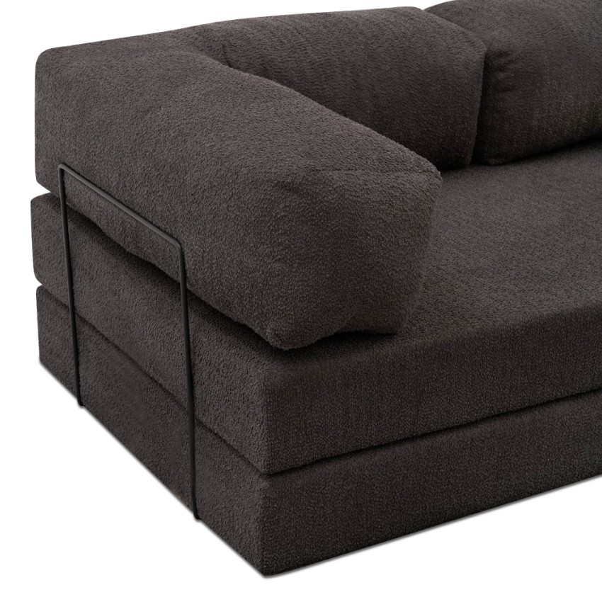 Καναπές-Κρεβάτι Comfort Τριθέσιος Chenille Ανθρακί 190x95x75 εκ.