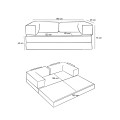 Καναπές-Κρεβάτι Comfort Τριθέσιος Chenille Ανθρακί 190x95x75 εκ.