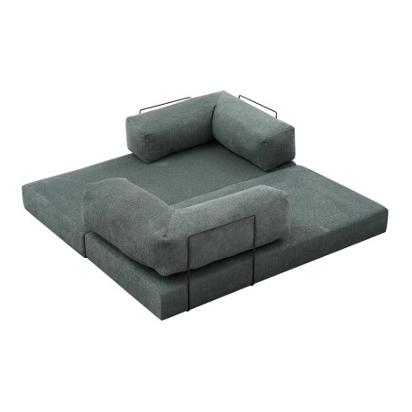 Καναπές-Κρεβάτι Comfort Τριθέσιος Chenille Μέντα 190x95x75 εκ.