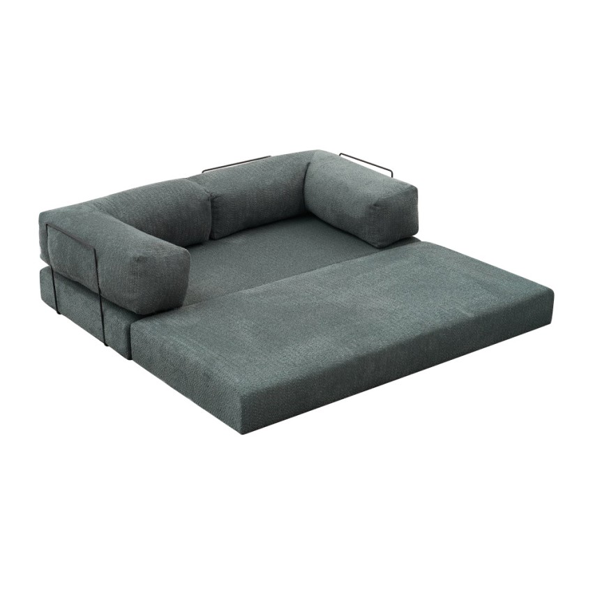 Τριθέσιος καναπές-κρεβάτι Comfort μέντα chenille 190x95x75 εκ. με κρεβάτι 155x190 εκ.