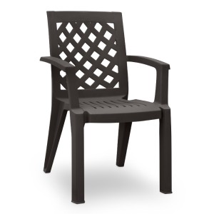 Πολυθρόνα πολυπροπυλενίου Kira χρώμα καφέ 58x52x87εκ.