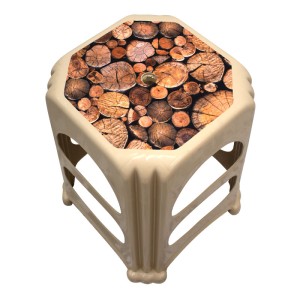 Σκαμπώ πολυπροπυλενίου στοιβαζόμενο Desia χρώμα μπεζ 37x37x45εκ.