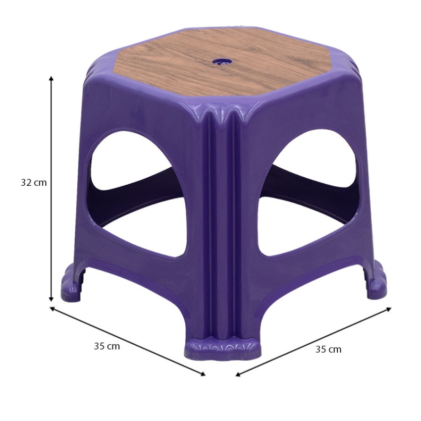 Σκαμπώ πολυπροπυλενίου στοιβαζόμενο Desia χρώμα μωβ 35x35x32εκ.