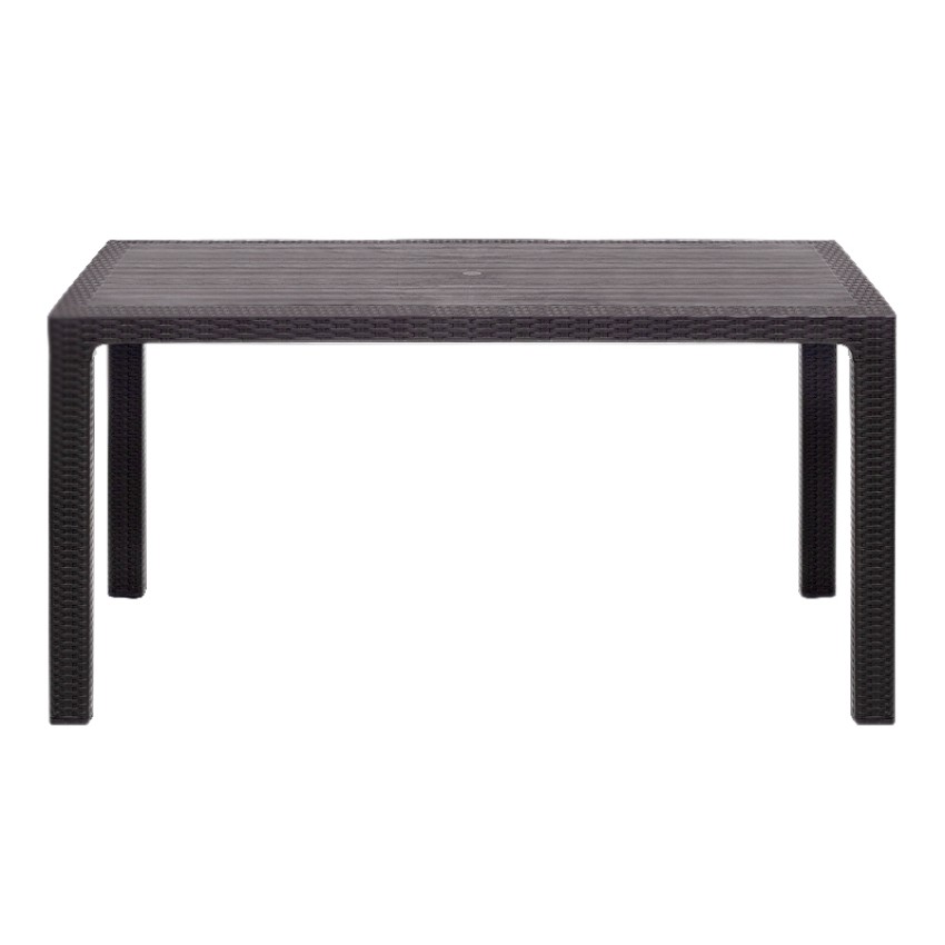 Τραπέζι πολυπροπυλενίου Kalan χρώμα καφέ 150x90x75εκ.