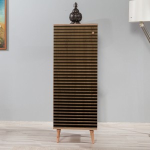 Παπουτσοθήκη - ντουλάπι Soho από μελαμίνη χρώμα sonoma 50x38x135εκ. Παπουτσοθήκη - ντουλάπι Soho από μελαμίνη χρώμα sonoma 50x38x135εκ.