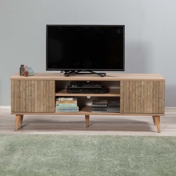 Έπιπλο τηλεόρασης Soho από μελαμίνη χρώμα sonoma 140x40x50 εκ.