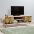 Έπιπλο τηλεόρασης Soho από μελαμίνη χρώμα sonoma 140x40x50 εκ.