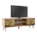 Έπιπλο τηλεόρασης Soho από μελαμίνη χρώμα sonoma 140x40x50 εκ.